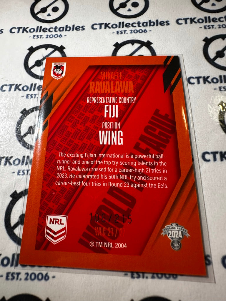 2024 TLA NRL Traders World In League - Copper Mikaele Ravalawa #106/215 Dragons