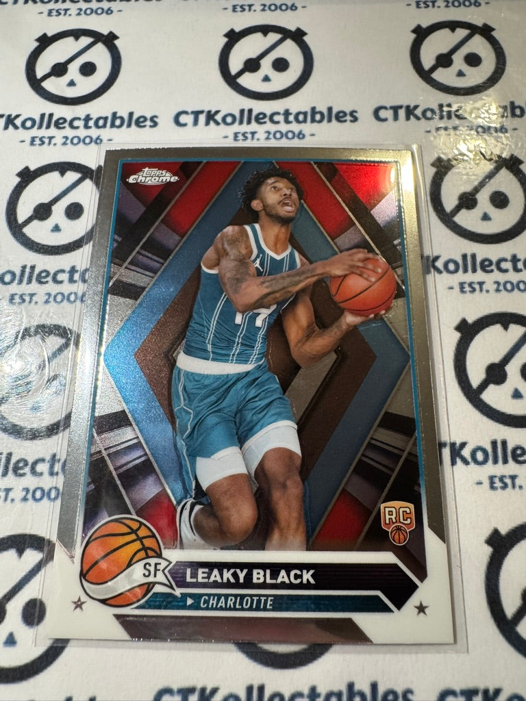 2023/24 Topps NBA Chrome Leaky Black Rookie Card RC #51 Hornets