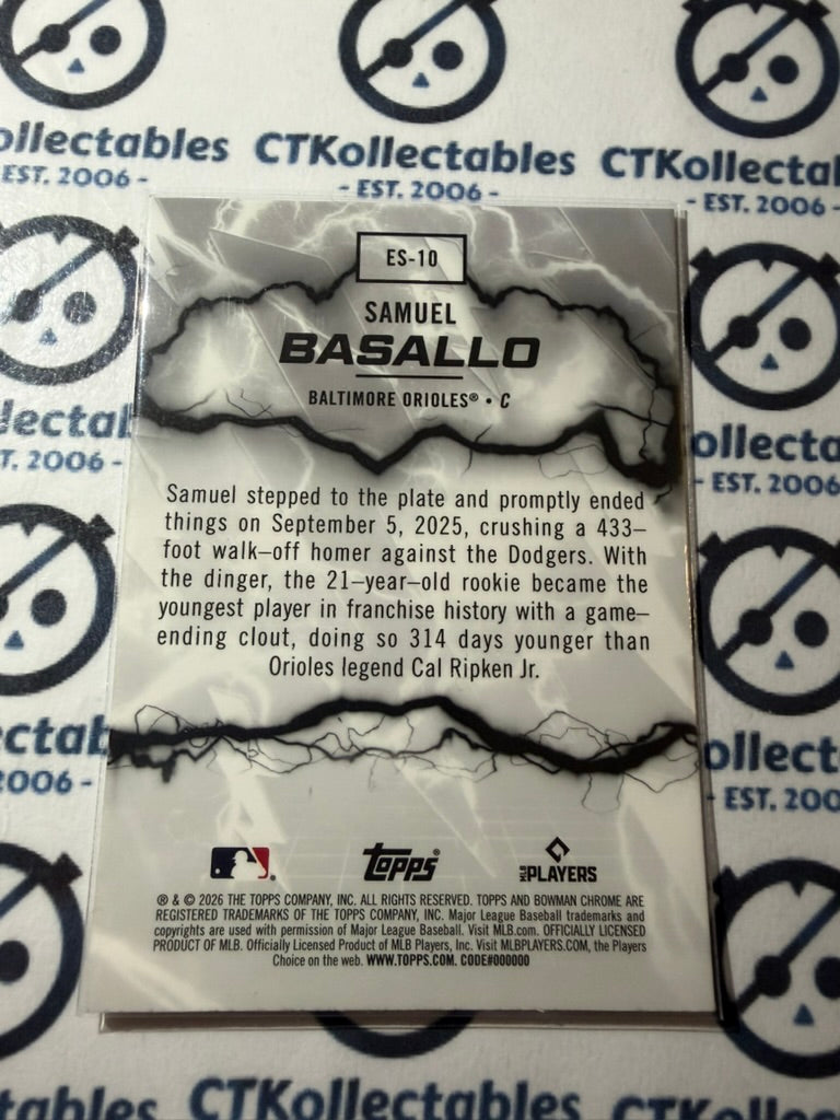 2026 Bowman Electric Sluggers ES-10 Samuel Basallo RC Orioles
