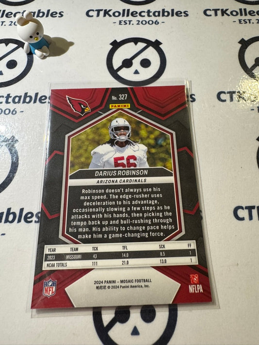 2024 PANINI NFL MOSAIC DARIUS ROBINSON ROOKIE CARD RC #327 CARDINALS