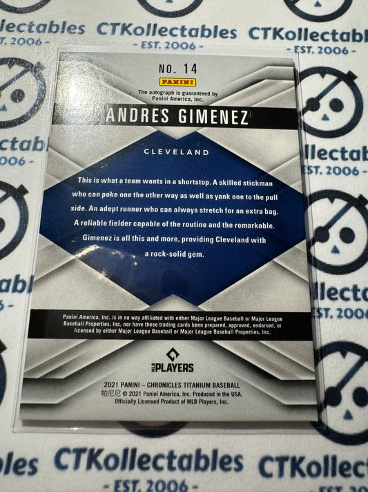 2021 Chronicles MLB Chronicles Titanium Andres Gimenez Auto #14 Cleveland