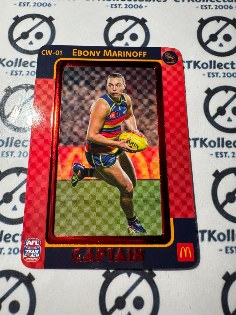2025 AFLW Teamcoach Maccas Captain RED - Ebony Marinoff CW-01 Crows