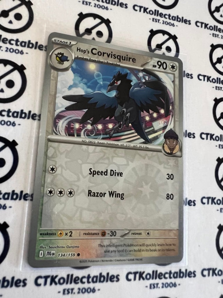 Hop's Corvisquire Reverse Holo #134/159 Journey Together Pokemon Card TCG
