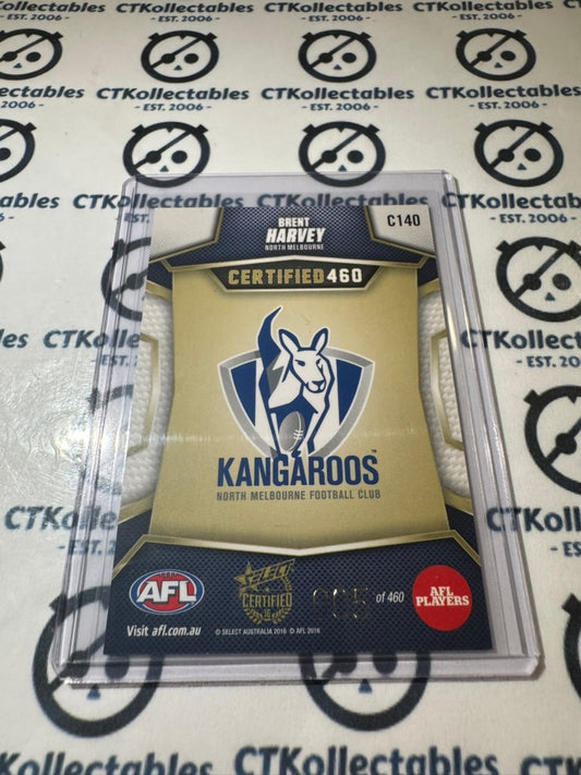 2016 AFL Select Certified Certified 460 Brent Harvey #005/460 #C140 Kangaroos LOW#