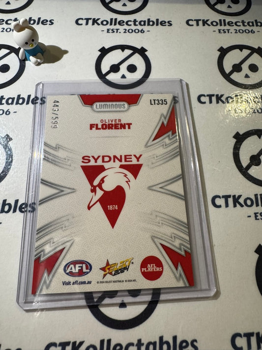 2024 AFL Footy Stars Luminous Lightning Oliver Florent #443/599 Swans