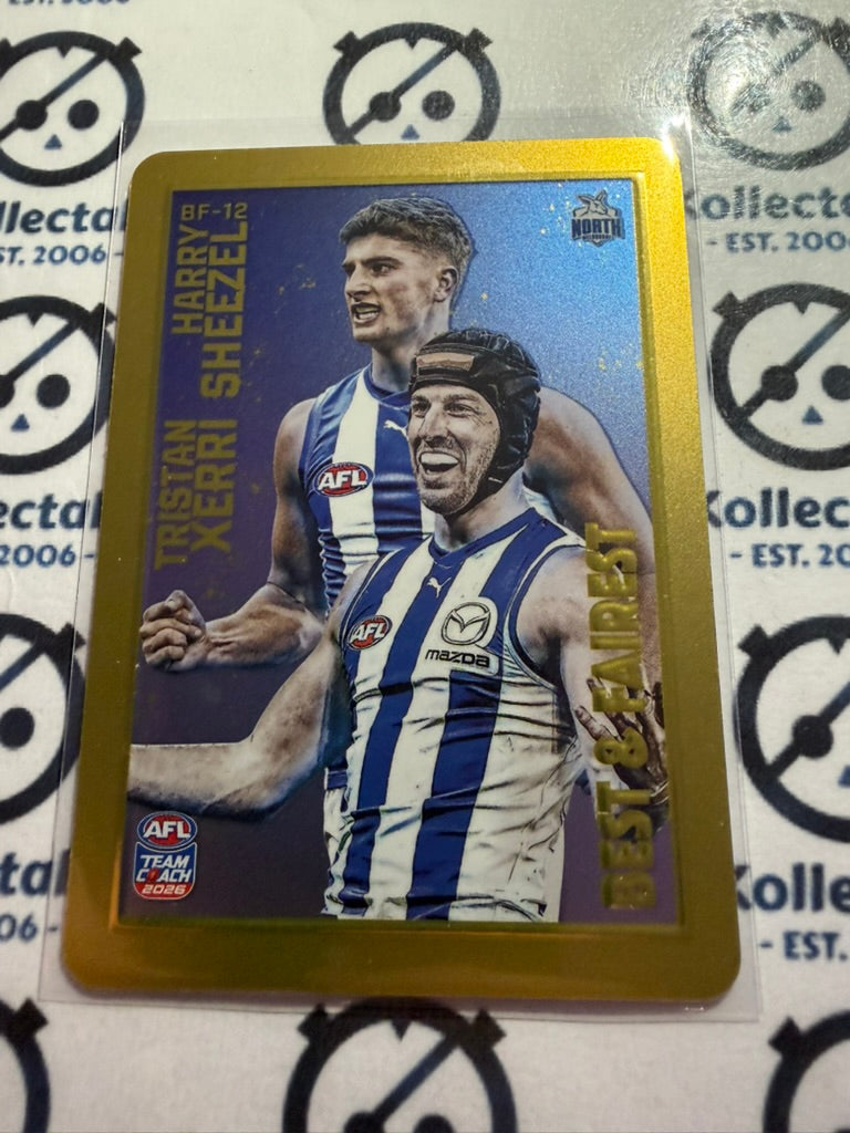 2026 Teamcoach AFL Best & Fairest Tristan Xerri Harry Sheezel GOLD BF-12