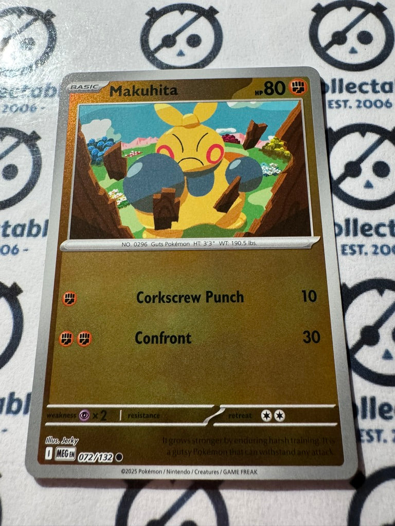 Makuhita Reverse Holo #072/132 Mega Evolution Pokemon