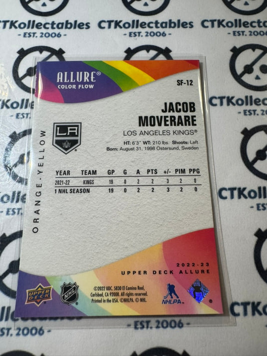 2022-23 Upper Deck Allure Jacob Moverare Color Flow Orange-Yellow Kings