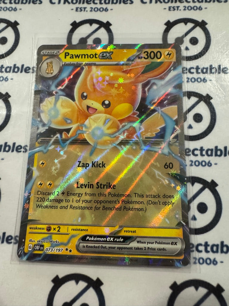 Pawmot Ex Double Rare #073/197 Obsidian Flames Pokemon Card
