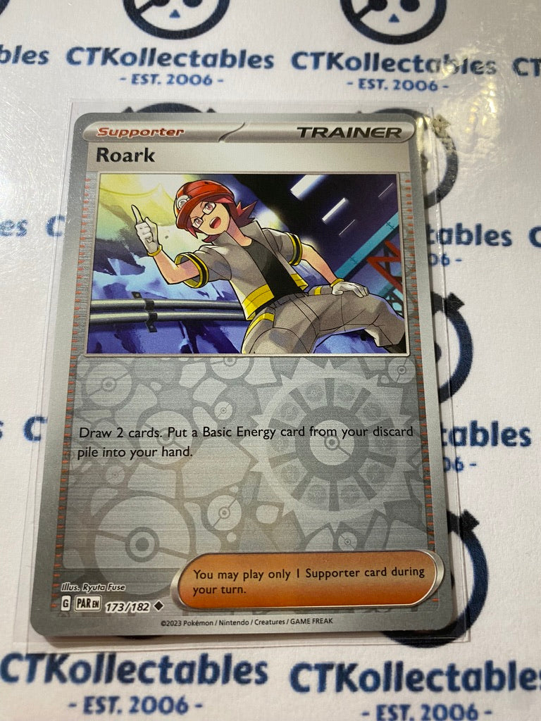 roark pokemon card Is 242/182 Paradox Rift suppose to have a grid pattern? : r/PokemonTCG Put a Basic Energy card from your discard pile into your hand.You may play only 1 Supporter card during your turn. Roark (173/182) (Reverse Holo) Paradox