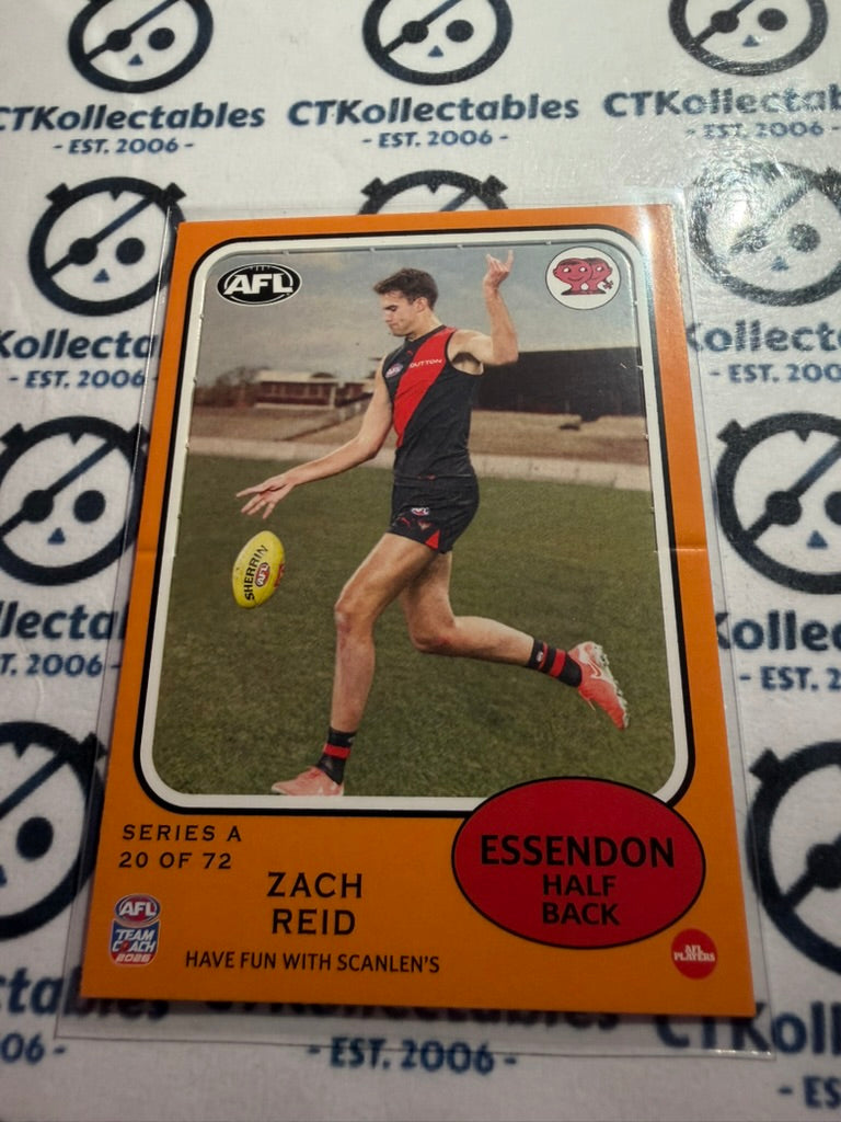 2026 Teamcoach AFL Scanlens Die-Cut Zach Reid 20 of 72 Bombers