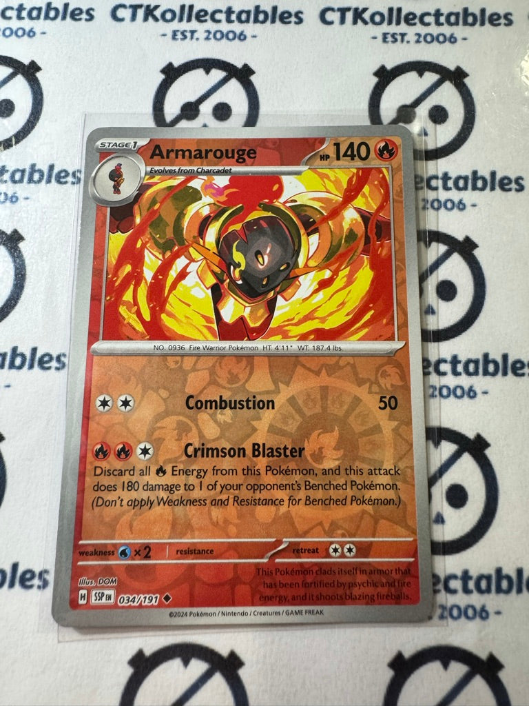 Armarouge Reverse Holo #034/191 Surging Sparks Pokémon TCG 2024