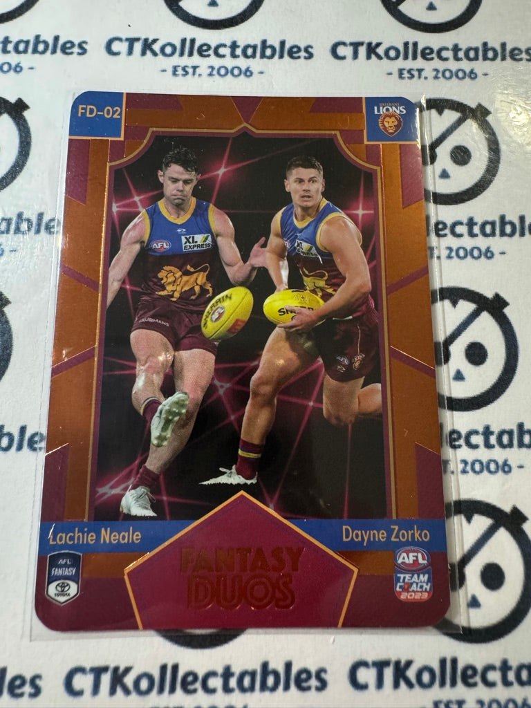 2023 AFL Teamcoach Fantasy Duo's Neale/ Zorko #FD-02 Lions