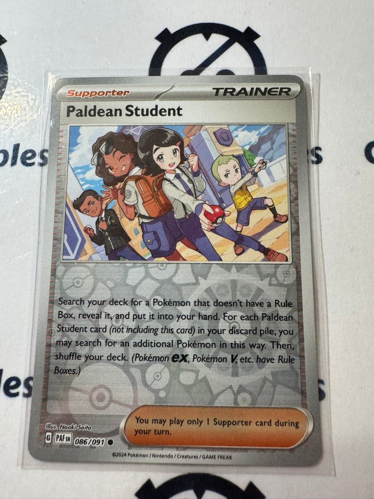 Paldean Student Reverse Holo #086/091 2024 Paldean Fates Pokemon Card
