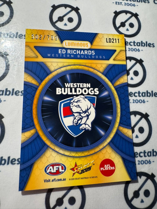 2025 AFL Footy Stars Luminous Ed Richards Dragon Scales #502/799 Bulldogs