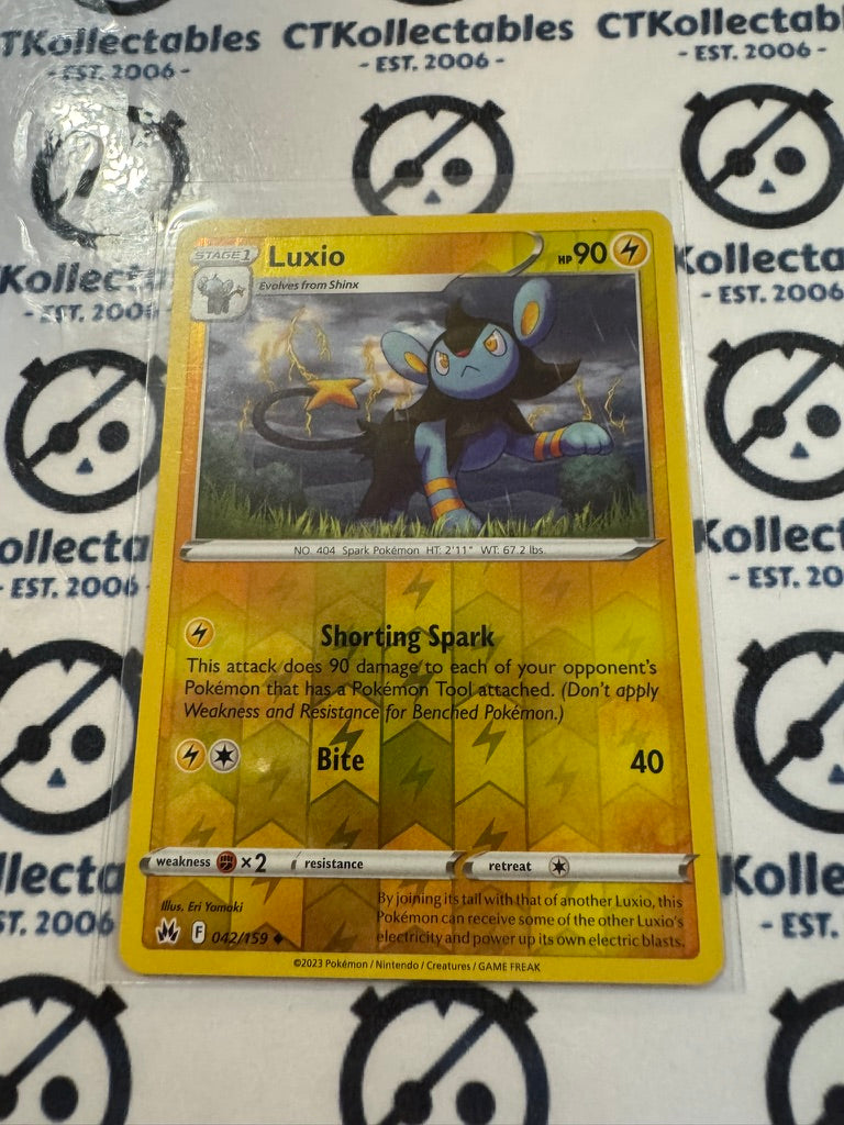 Luxio Reverse Holo #042/159 Crown Zenith Pokémon Card