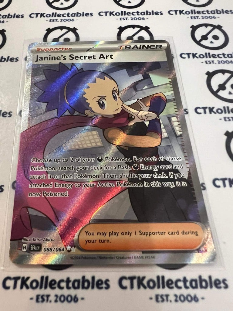 Janine's Secret Art Full Art Rare #088/064 2024 Shrouded Fable Pokemon CTKollectables Janine's Secret Art Full Art Rare #088/064 2024 Shrouded Fable Pokemon CTKollectables