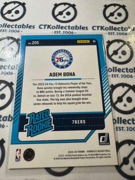 2024-25 NBA Panini Donruss Adem Bona Rated rookie RC #205 76ers