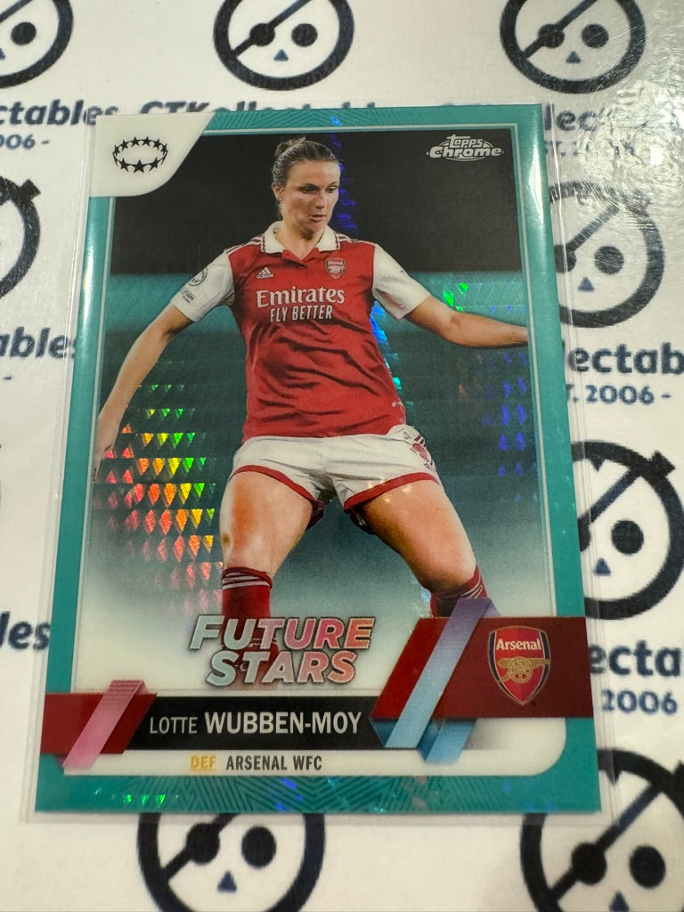 2022-23 Topps Chrome UEFA Women’s #70 Lotte Wubben-moy Future Stars Aqua Prism
