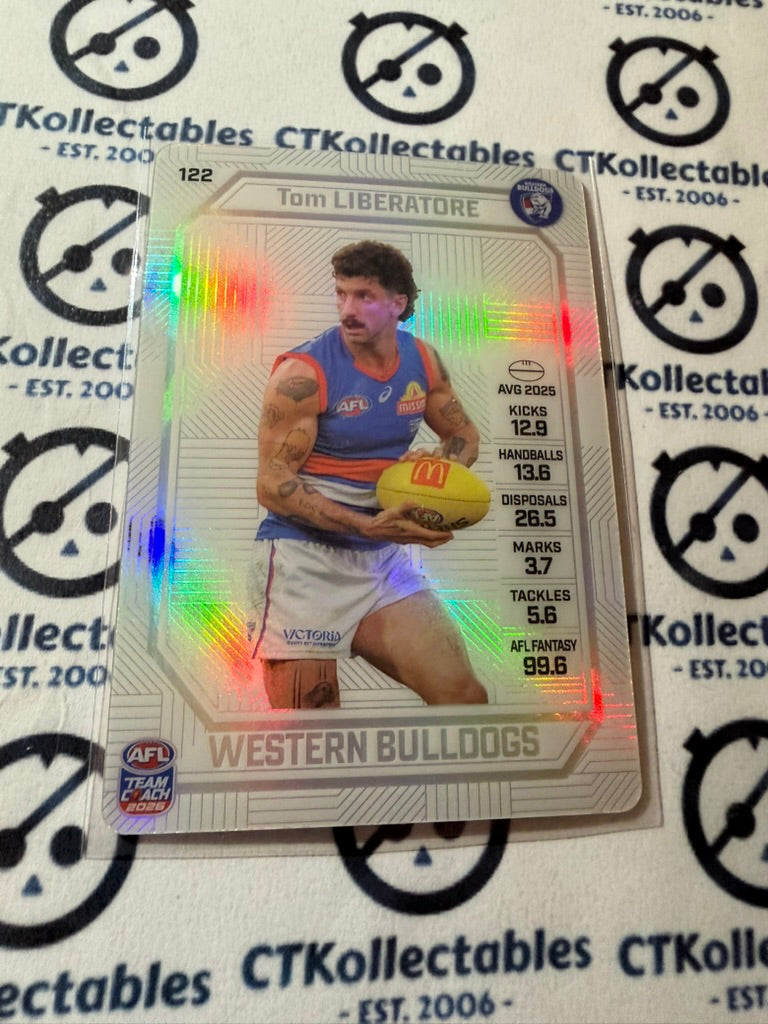 2026 Teamcoach AFL PEARL Tom Liberatore #122 Bulldogs