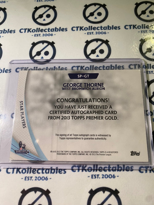 2013 Topps Premier Gold George Thorne Star Players Auto #SP-GT