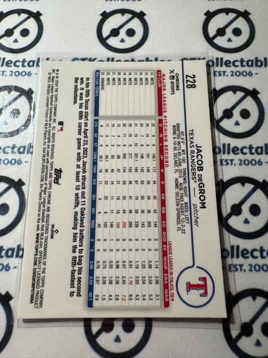 2024 Topps Chrome Baseball Jacob De Grom X-Fractor #228 Rangers