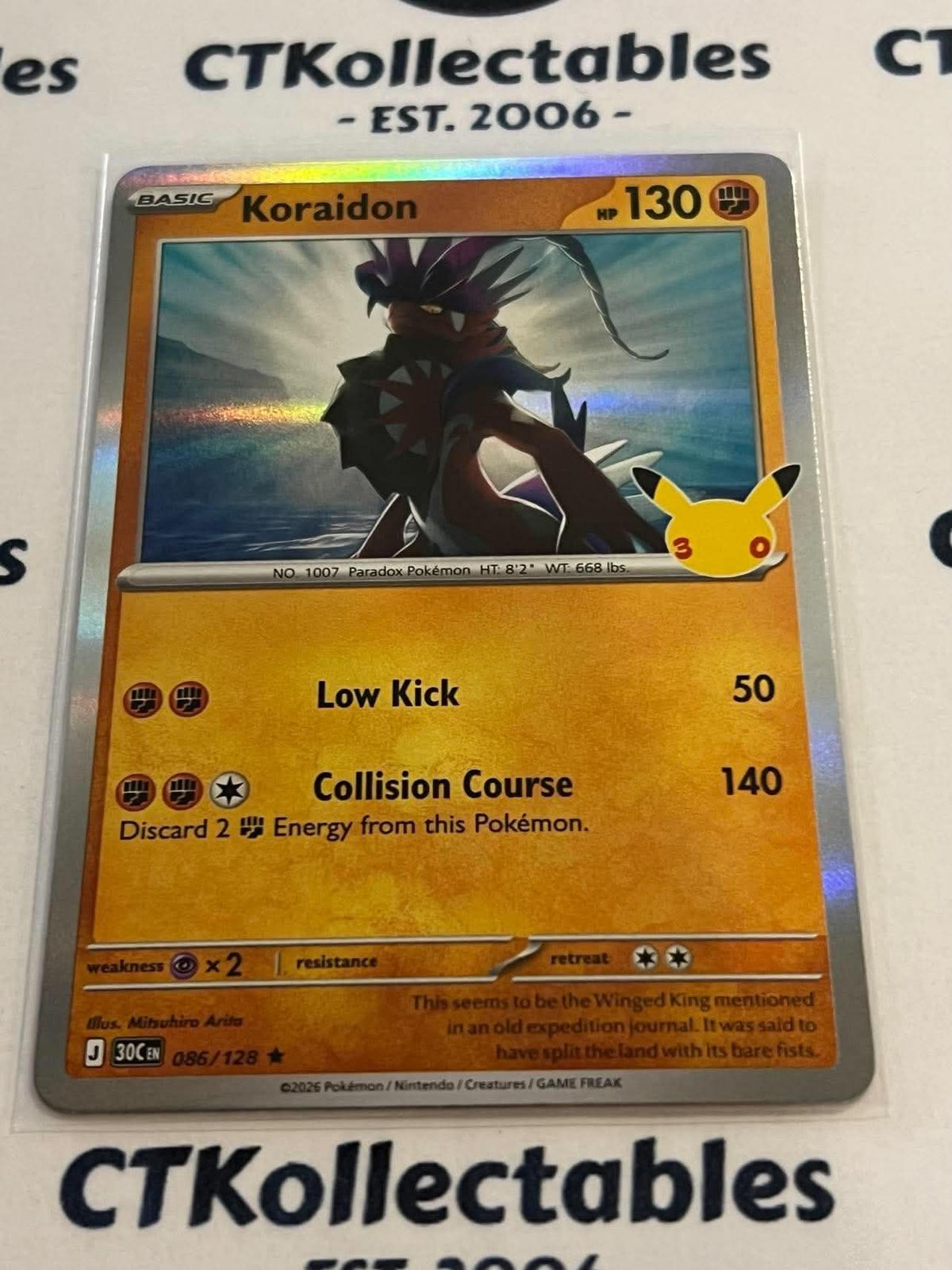 Koraidon 086/128 Holo Foil ENG 30th Anniversary Celebration Pokemon TCG