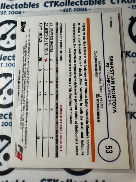 2024 Topps Chrome F1 Sebastian Montoya Future Stars Silver Refractor #53