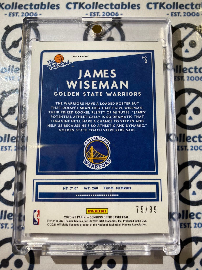 2020-21 NBA Optic James Wiseman #2 The Rookies Red Prizm #75/99 Warriors