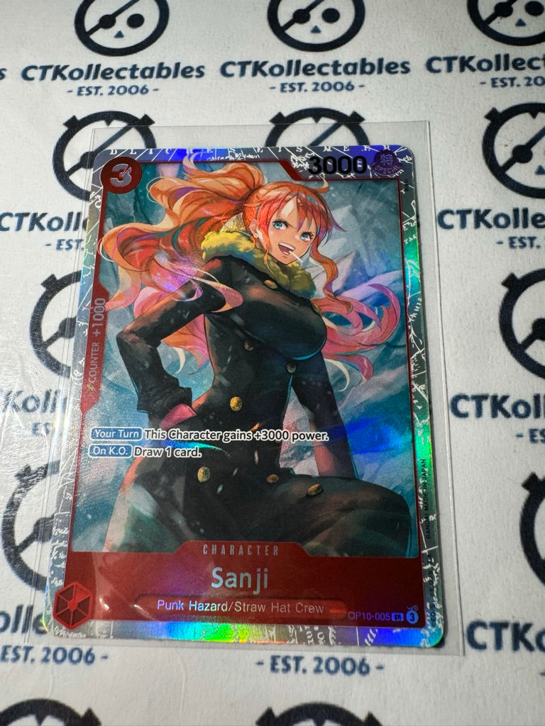 One Piece TCG Sanji Super Rare Card OP10-005 SR Royal Blood NM/M