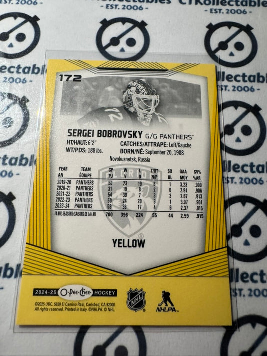 2024-25 O-Pee-Chee Hockey YELLOW BORDER #172 Sergei Bobrovsky Florida Panthers