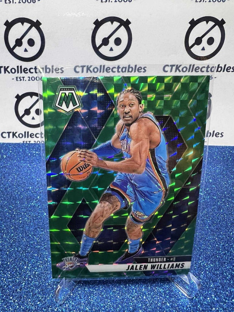 2024-25 Panini Mosaic Green Prizm # 150 Jalen Williams, Oklahoma City Thunder
