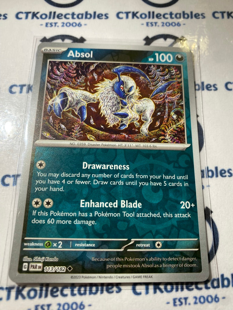 Absol Reverse Holo #113/182 2023 Scarlet & Violet Paradox Rift Pokémon