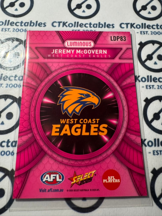 2025 AFL Footy Stars Luminous Jeremy Mcgovern #LDP83 Dragon Scales PINK Eagles
