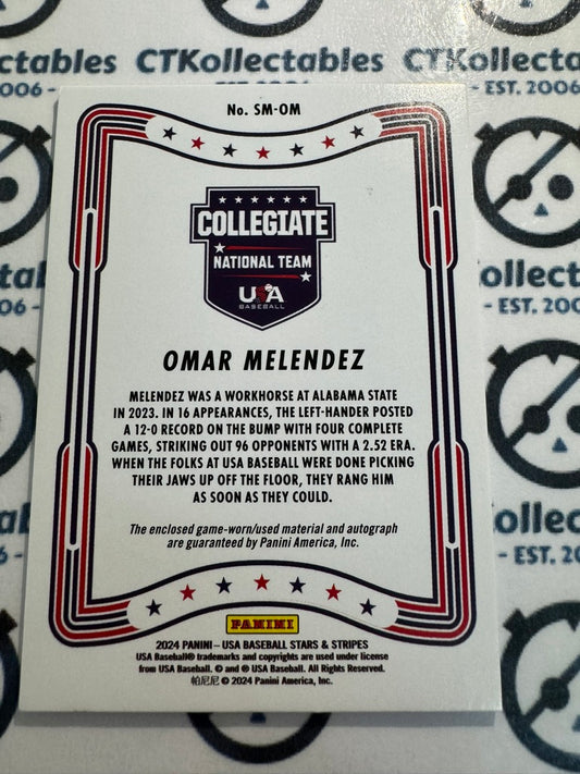 2024 Panini USA Stars & Stripes Omar Melendez Relic Auto SM-OM