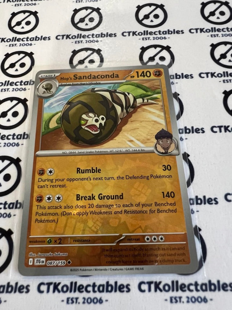 Hop's Sandaconda Reverse Holo #087/159 Journey Together Pokemon Card TCG