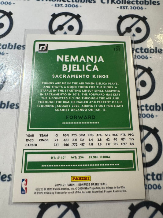 2020-21 NBA Panini Donruss Nemanja Bjelica Orange Laser #109 Kings