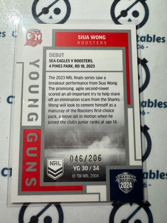 2024 NRL TLA Elite Young Guns - Siua Wong #046/206 YG30/34 Roosters