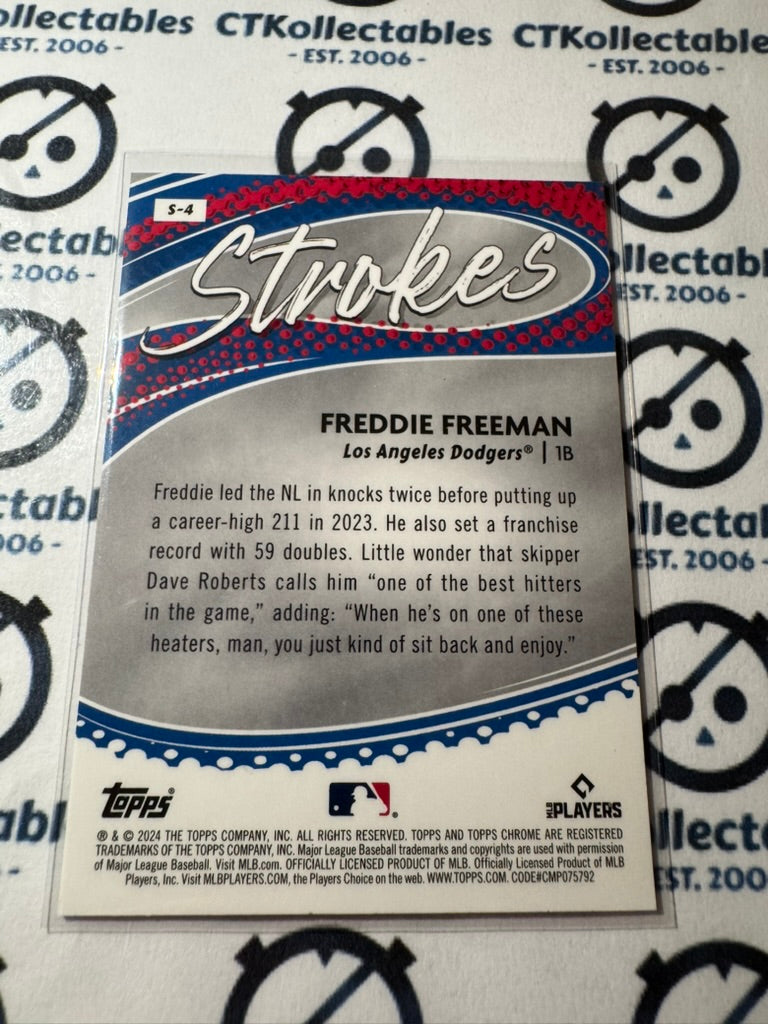 2024 Topps Chrome Baseball Freddie Freeman Strokes #S-4 Dodgers