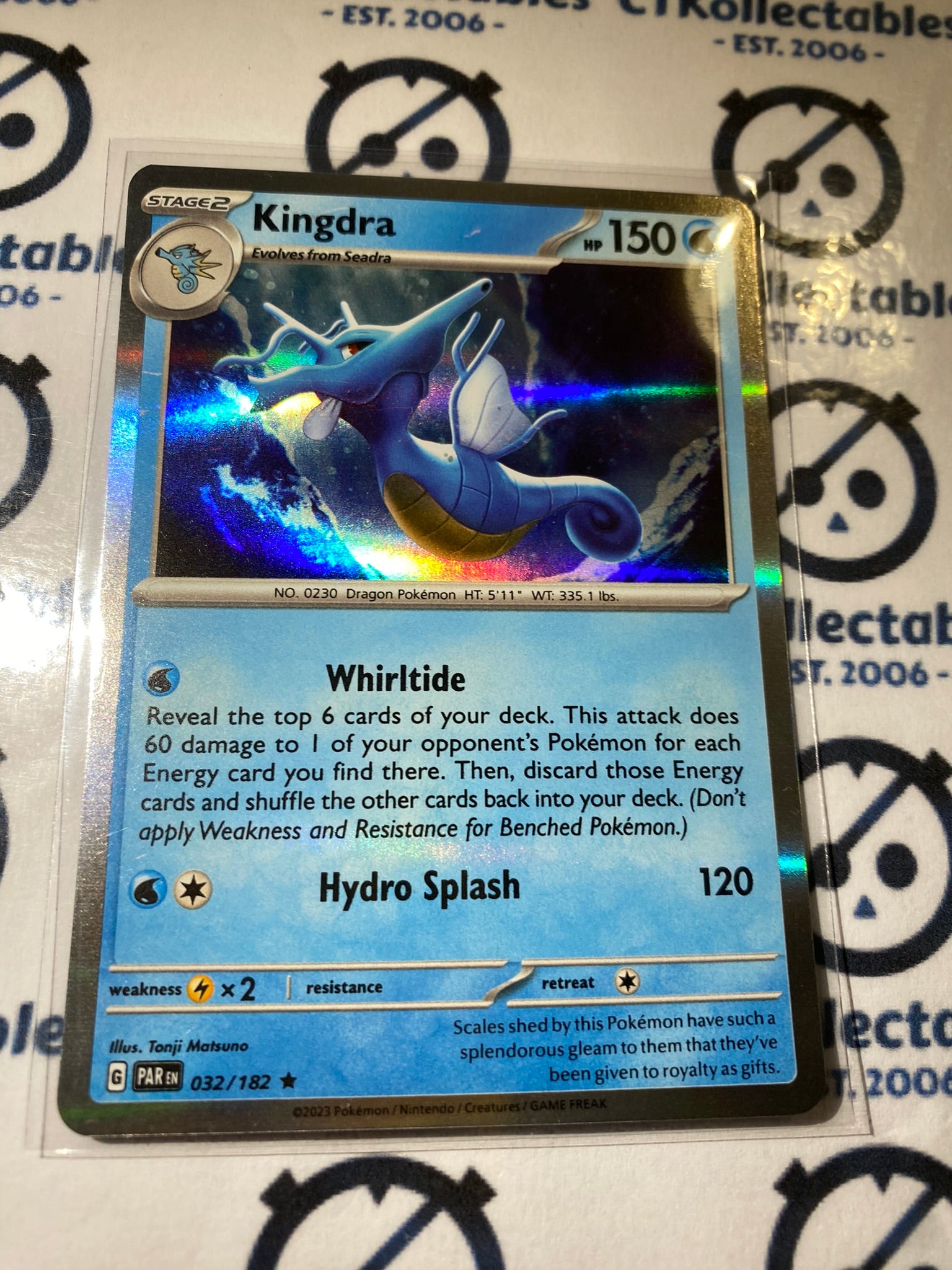Kingdra Holo Rare #032/182 2023 Scarlet & Violet Paradox Rift Pokmon TCG Kingdra Holo Rare #032/182 2023 Scarlet & Violet Paradox Rift Pokmon TCG