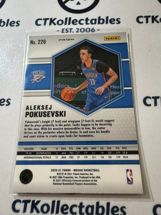 2020-21 Panini Nba Mosaic Aleksej Pokusevski Rookie Pink Prizm #226 Thunder