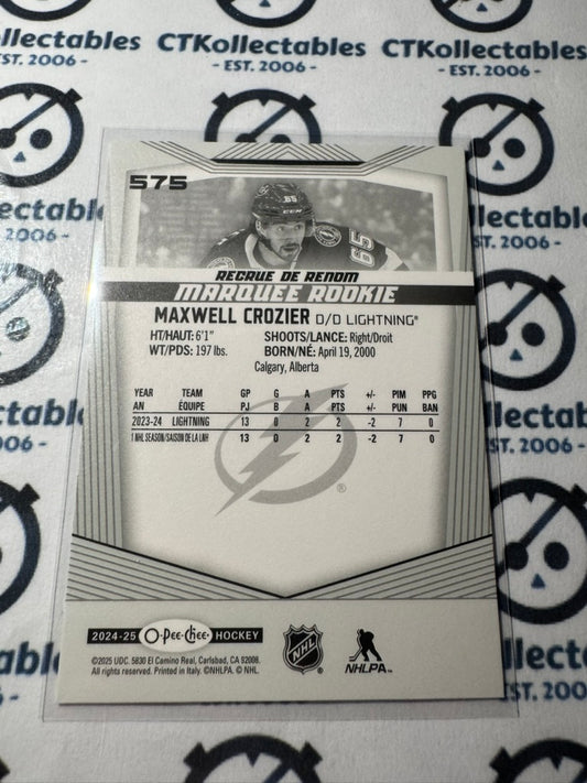 2024-25 O-Pee-Chee Hockey Marquee Rookie #575 Maxwell Crozier Tampa Bay