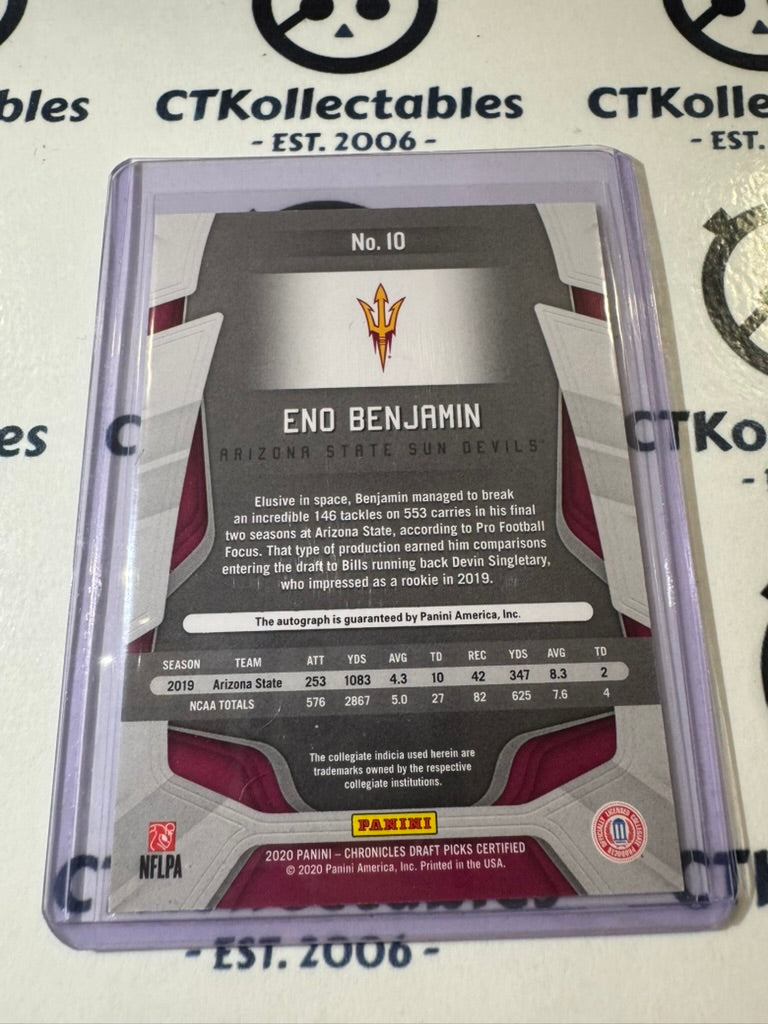2020 NFL Chronicles Draft Piskc Certified Eno Benjamin rookie RC Auto #96/99