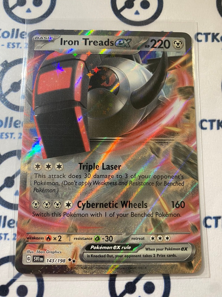 Iron Treads EX Ultra Rare #143/198 2023 Scarlet & Violet Pokmon TCG CTKollectables Iron Treads EX Ultra Rare #143/198 2023 Scarlet & Violet Pokmon TCG CTKollectables