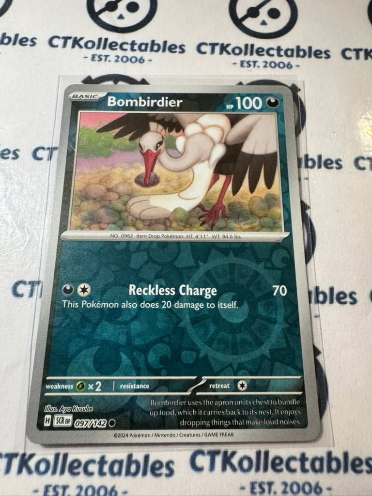 Bombirdier Reverse Holo #097/142 Stellar Crown Scarlet & Violet Pokemon