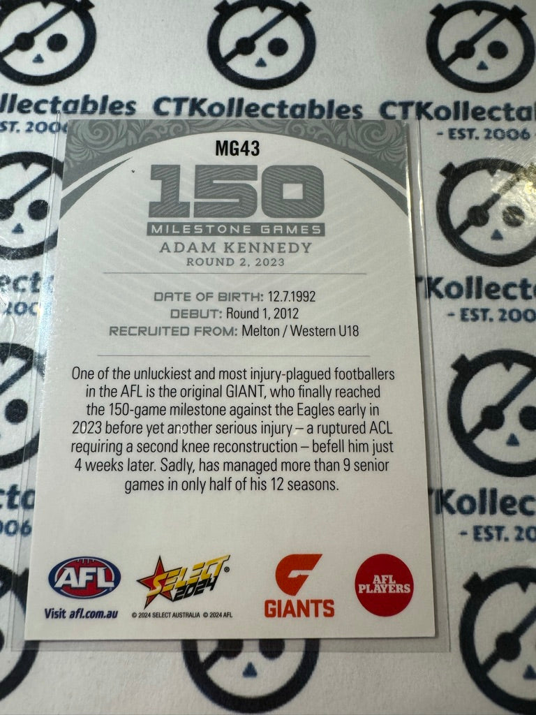 2024 AFL Footy Stars Milestone 150 Games - MG43 Adam Kennedy Giants