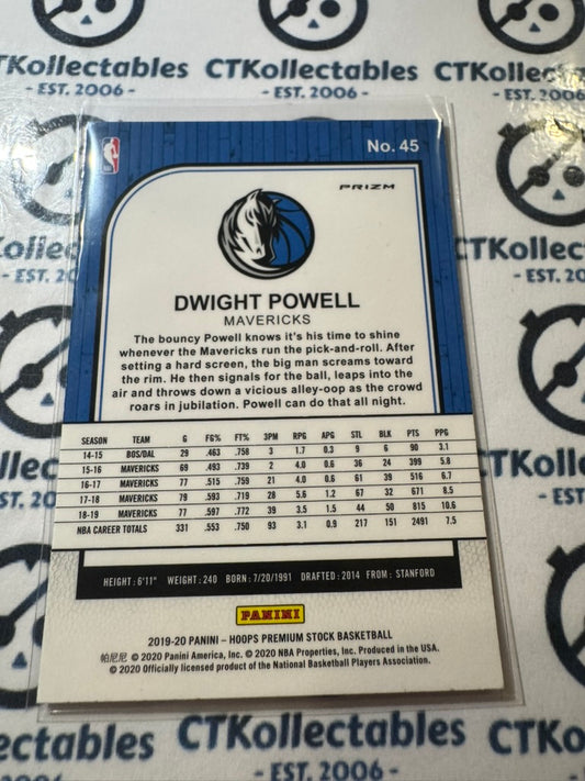 2019-20 NBA Panini Hoops Premium Dwight Powell Purple Disco Prizm #45 Mavericks