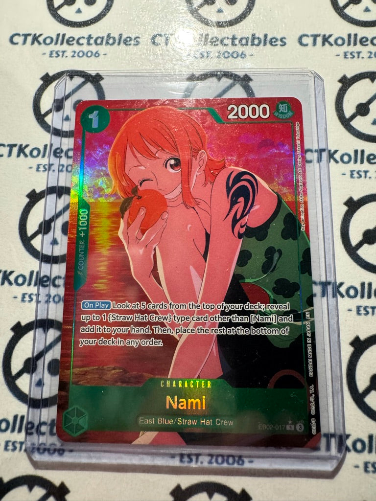 One Piece TCG Nami Alt Art EB02-017 R Anime 25th Collection