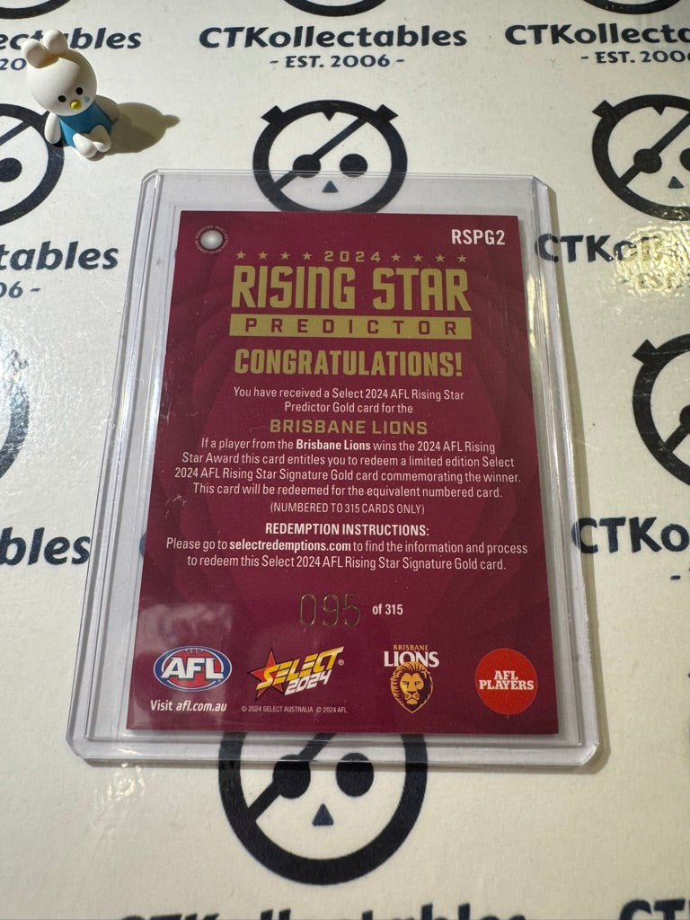 2024 AFL Footy Stars Rising Star Predictor Brisbane Lions #095/315