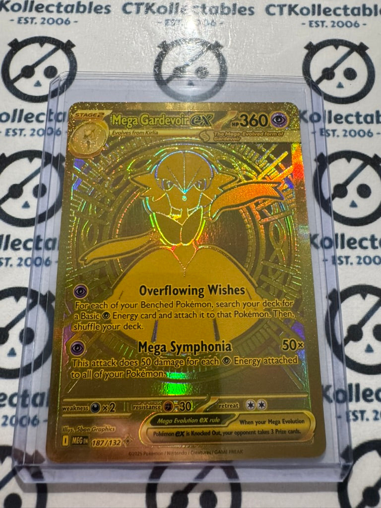 Mega Gardevoir EX Gold Hyper Rare #187/132 Mega Evolution Pokemon